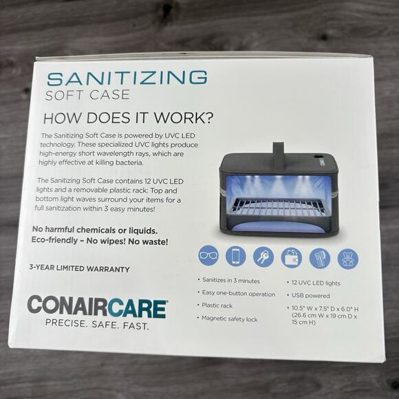 Conair Conaircare Sanitizing Soft Case Disinfect Everyday Items Chemical Free - Picture 7 of 16